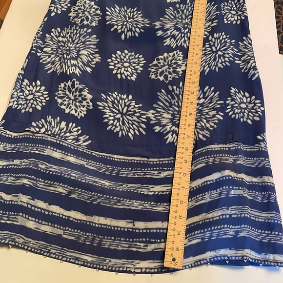 Sigrid Olsen Signature Dress Indigo Blue Print Dress - Picture 13 of 16
